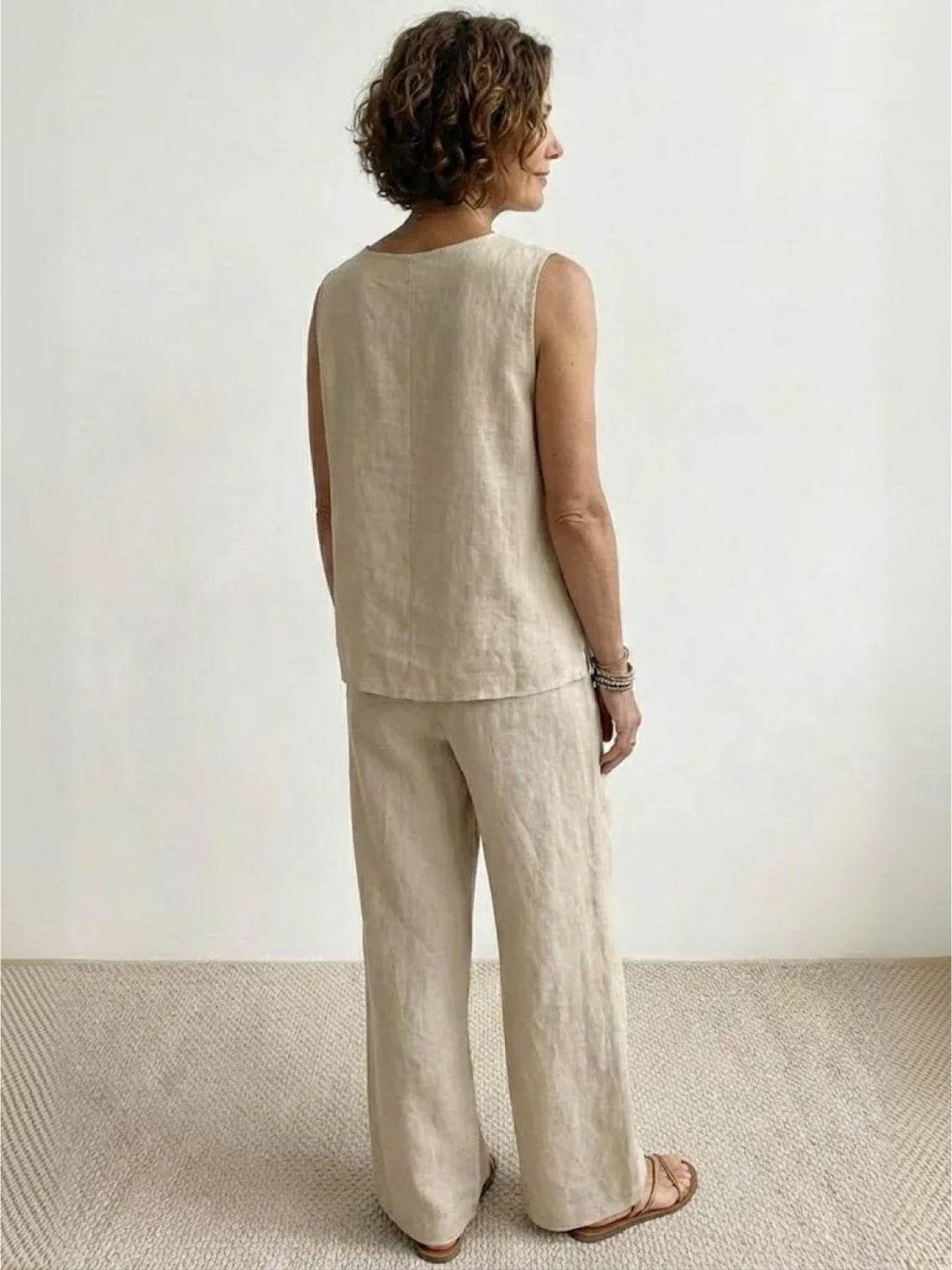 Women's Sleeveless Tank Top and Wide-Leg Pants Set – Zalumo
