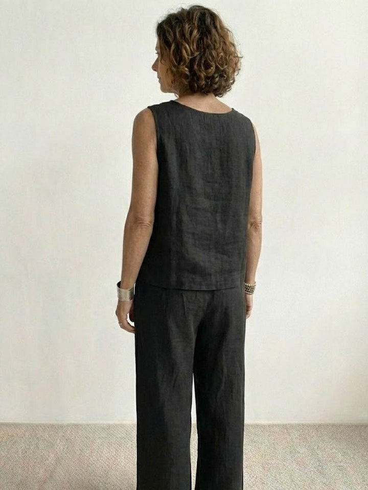 Women's Sleeveless Tank Top and Wide-Leg Pants Set – Zalumo