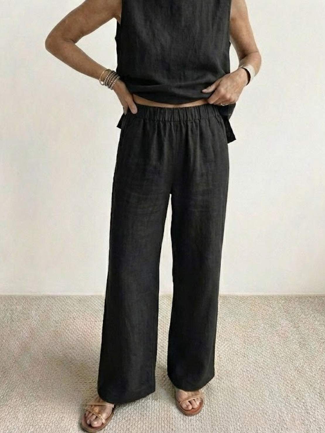 Women's Sleeveless Tank Top and Wide-Leg Pants Set – Zalumo
