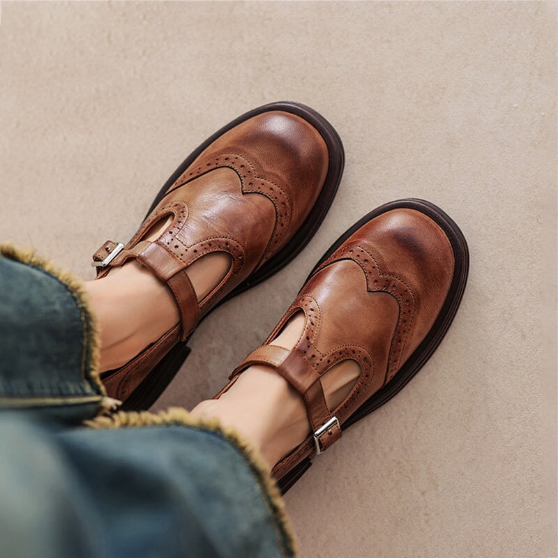 Elegant Vegan Leather Mary Jane Sandal – Zalumo