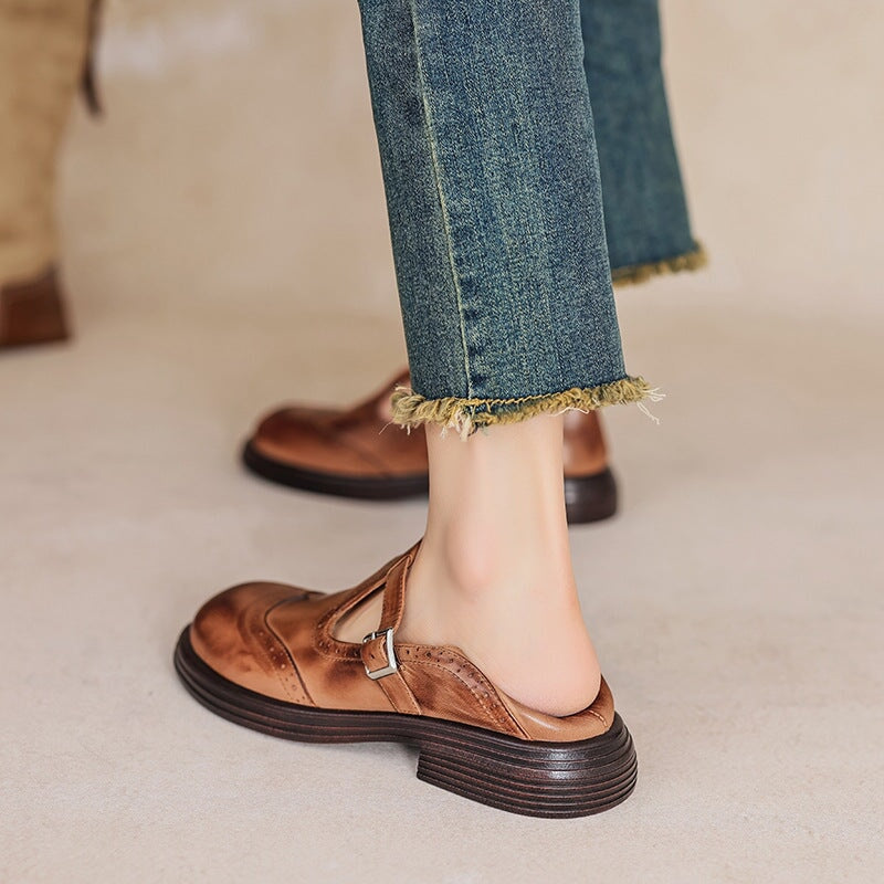Elegant Vegan Leather Mary Jane Sandal – Zalumo