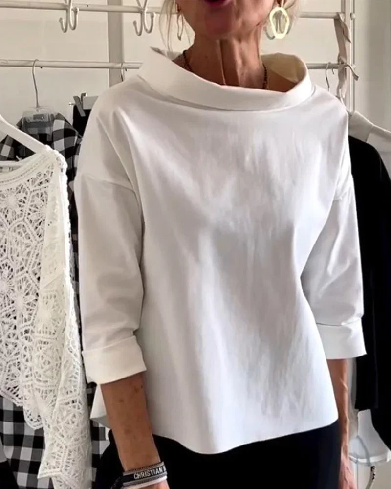 Women's Bateau Neck 3/4 Sleeve Casual Top – Zalumo