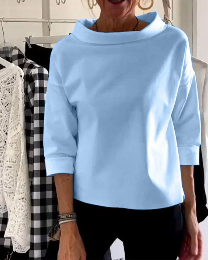 Women's Bateau Neck 3/4 Sleeve Casual Top – Zalumo