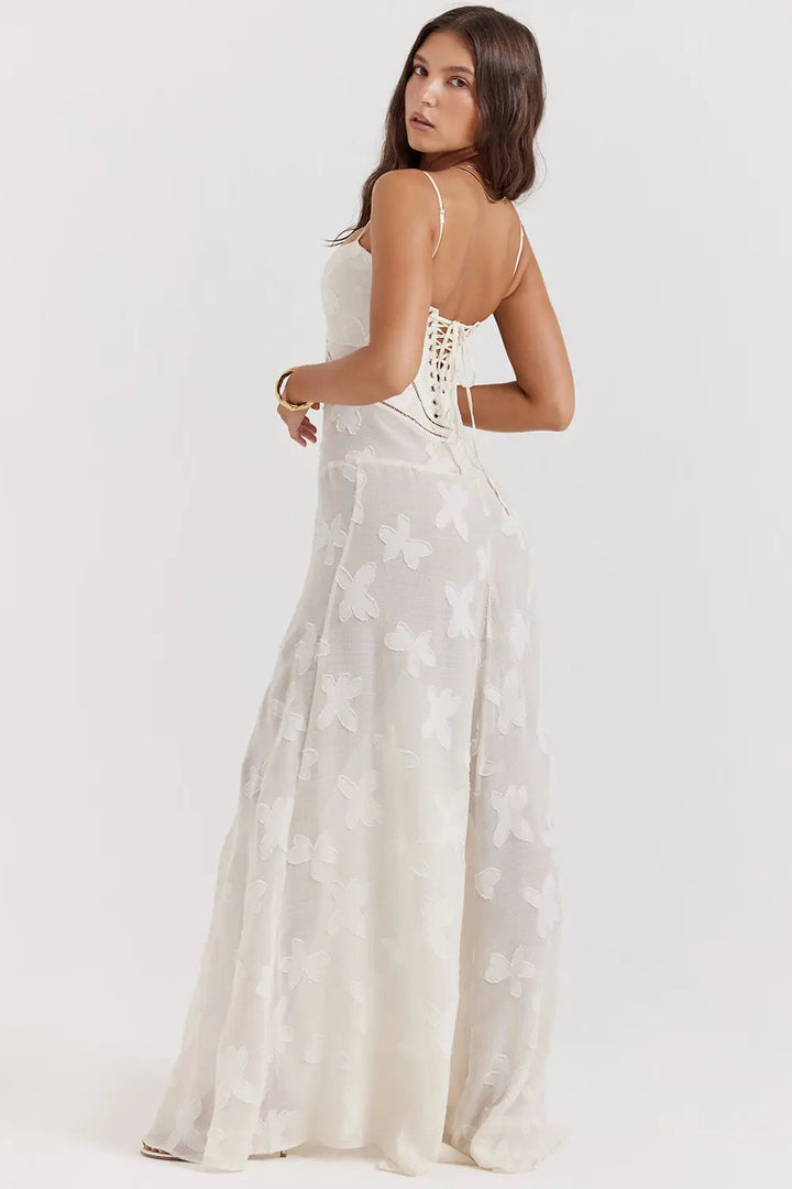 Long Summer Dress with Open Back and Adjustable Straps – Zalumo