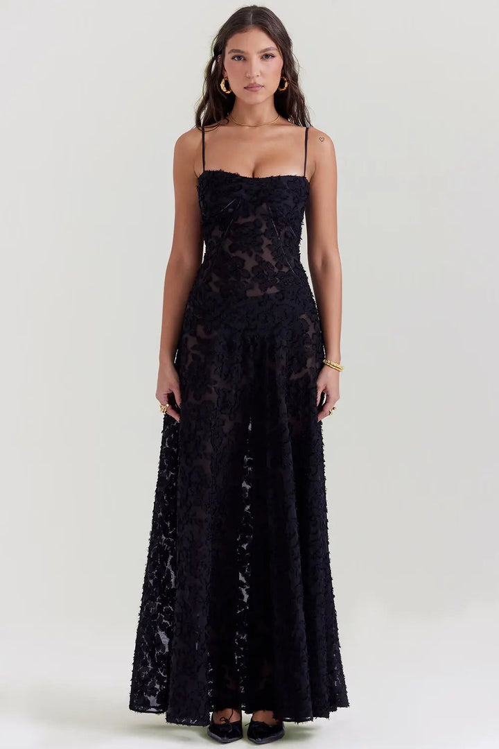 Long Summer Dress with Open Back and Adjustable Straps – Zalumo