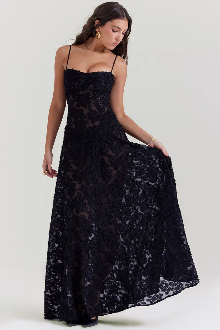 Long Summer Dress with Open Back and Adjustable Straps – Zalumo
