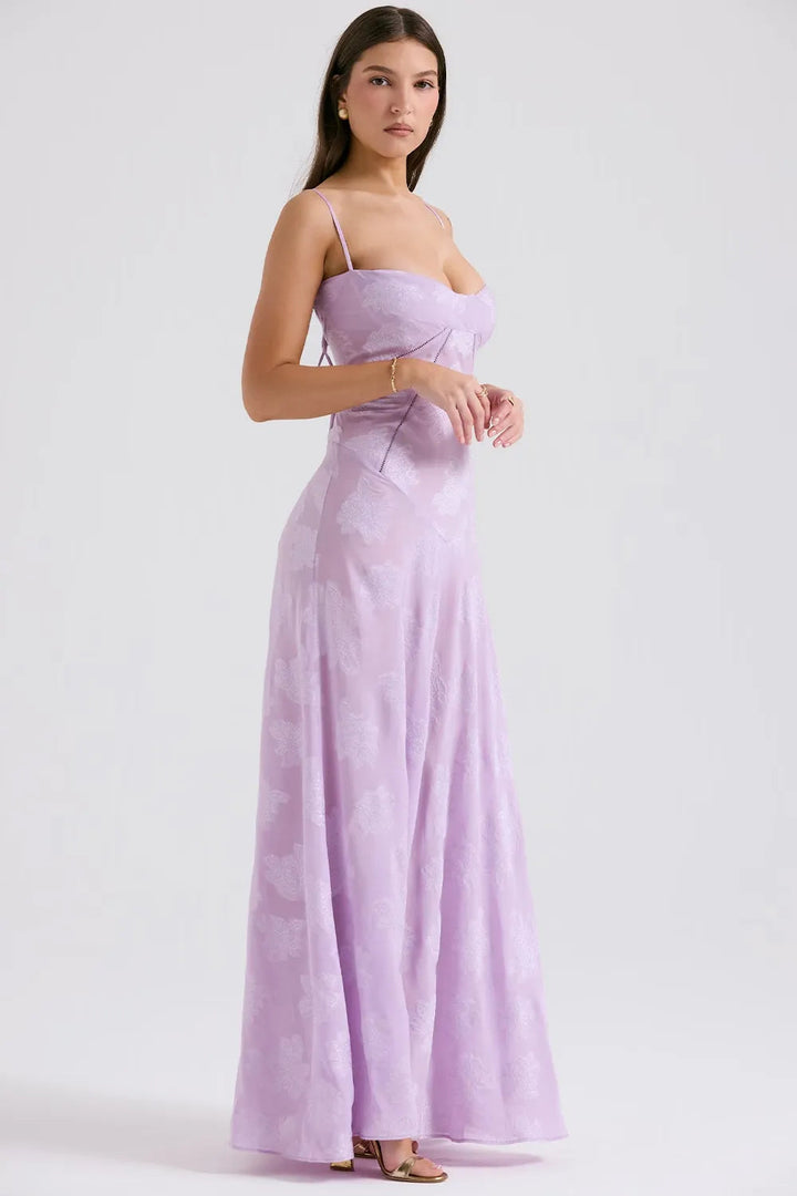 Long Summer Dress with Open Back and Adjustable Straps