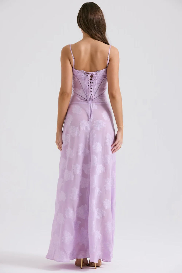 Long Summer Dress with Open Back and Adjustable Straps