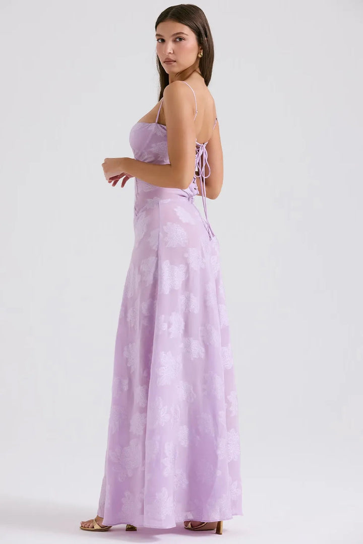 Long Summer Dress with Open Back and Adjustable Straps