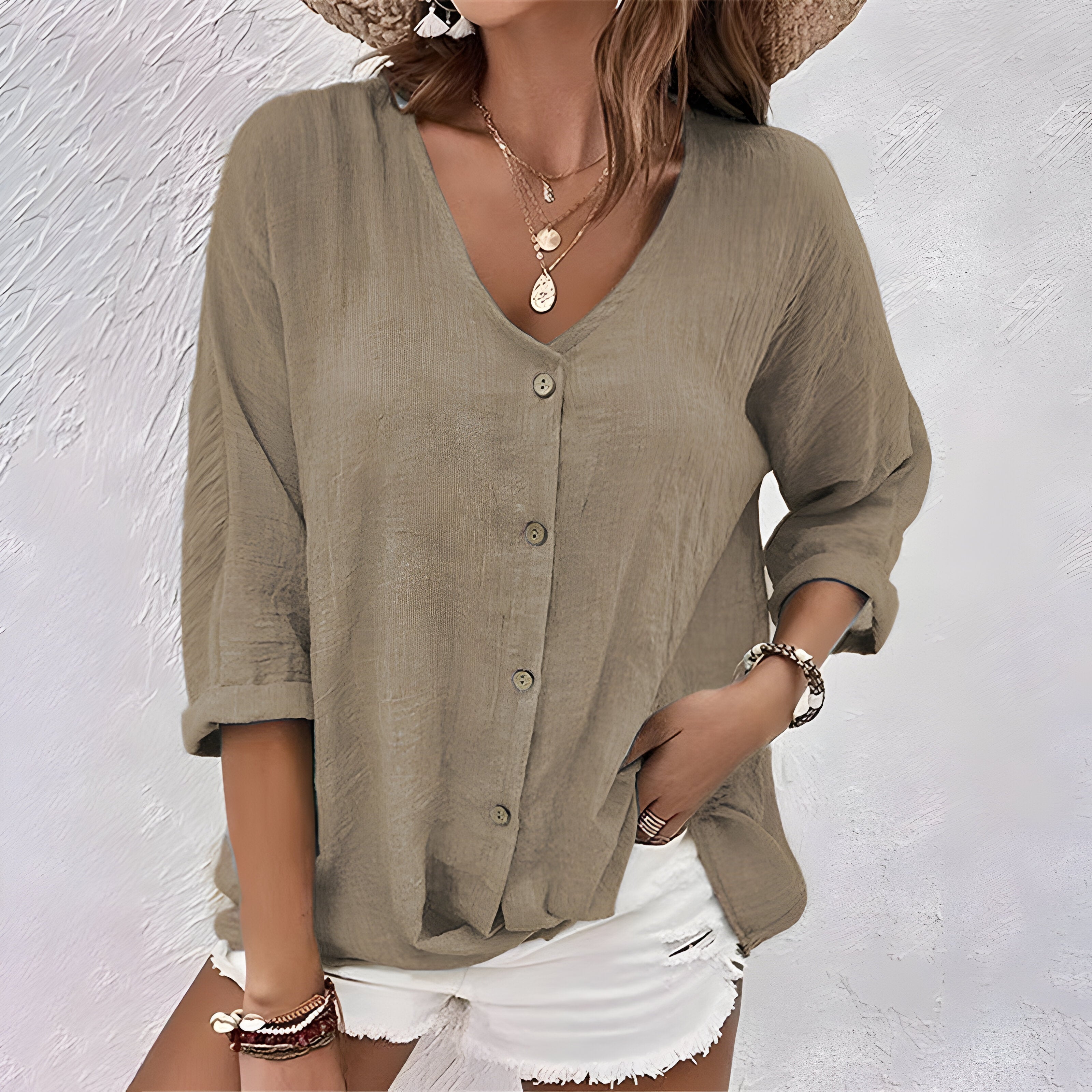 Relaxed Button-Up Blouse – Zalumo
