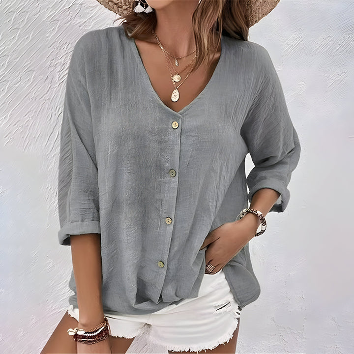 Relaxed Button-Up Blouse – Zalumo