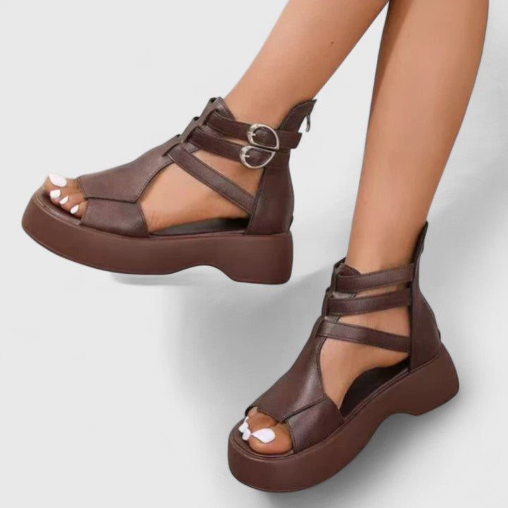 Women's Platform Sandals Open Toe Ankle Strap – Zalumo