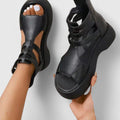 Women's Platform Sandals Open Toe Ankle Strap – Zalumo