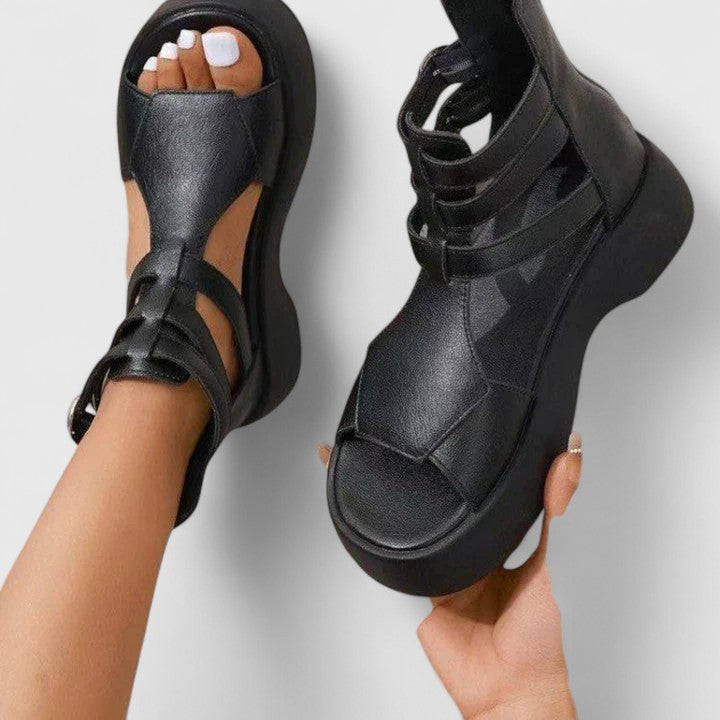 Women's Platform Sandals Open Toe Ankle Strap – Zalumo