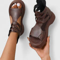 Women's Platform Sandals Open Toe Ankle Strap – Zalumo