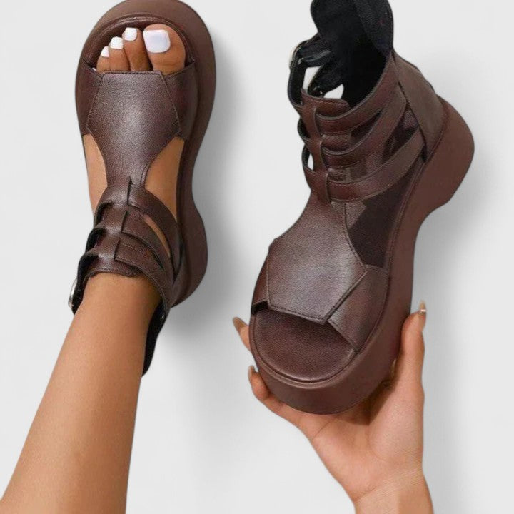 Women's Platform Sandals Open Toe Ankle Strap – Zalumo