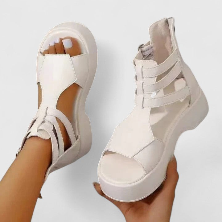 Women's Platform Sandals Open Toe Ankle Strap – Zalumo