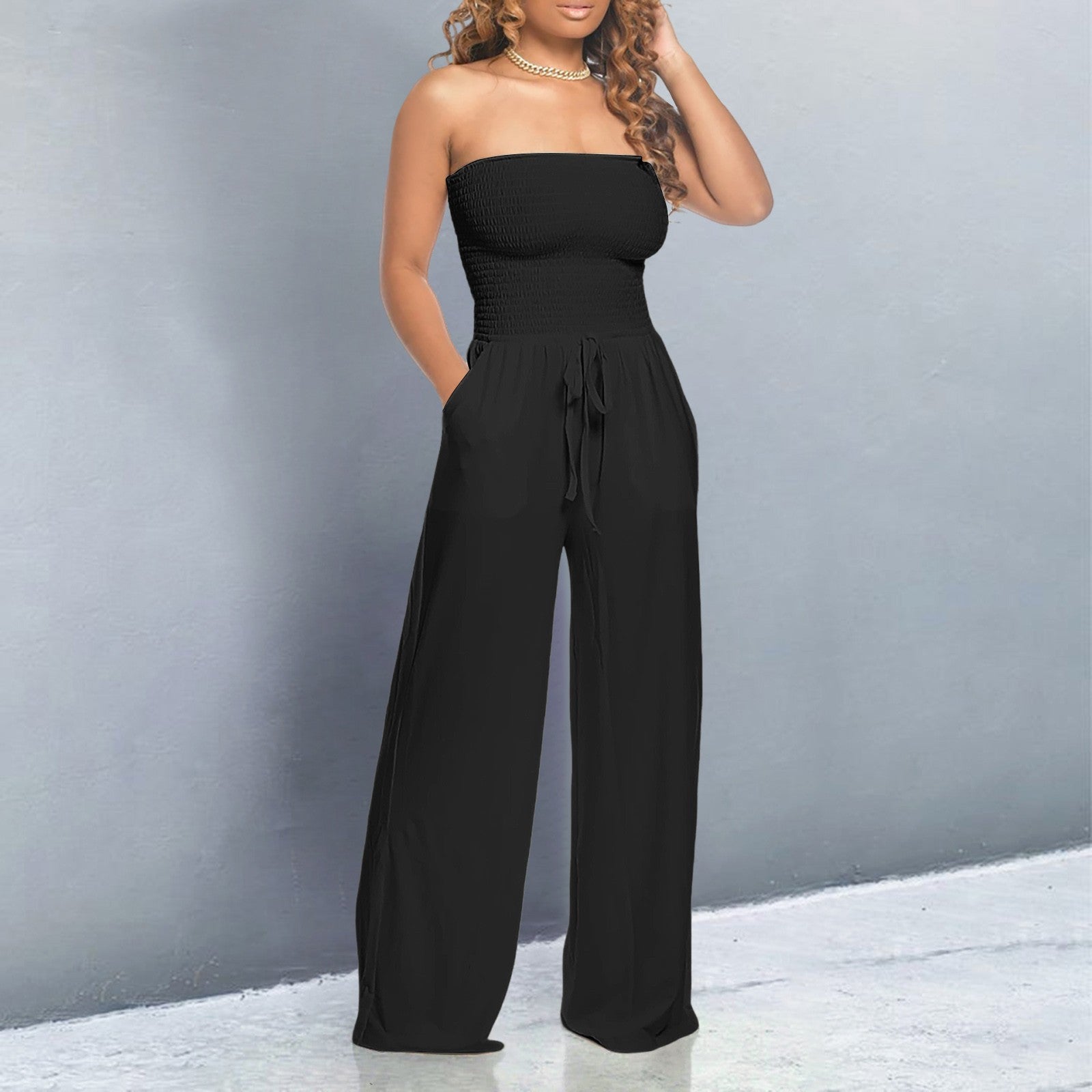 Trendy Off-Shoulder Jumpsuit – Zalumo