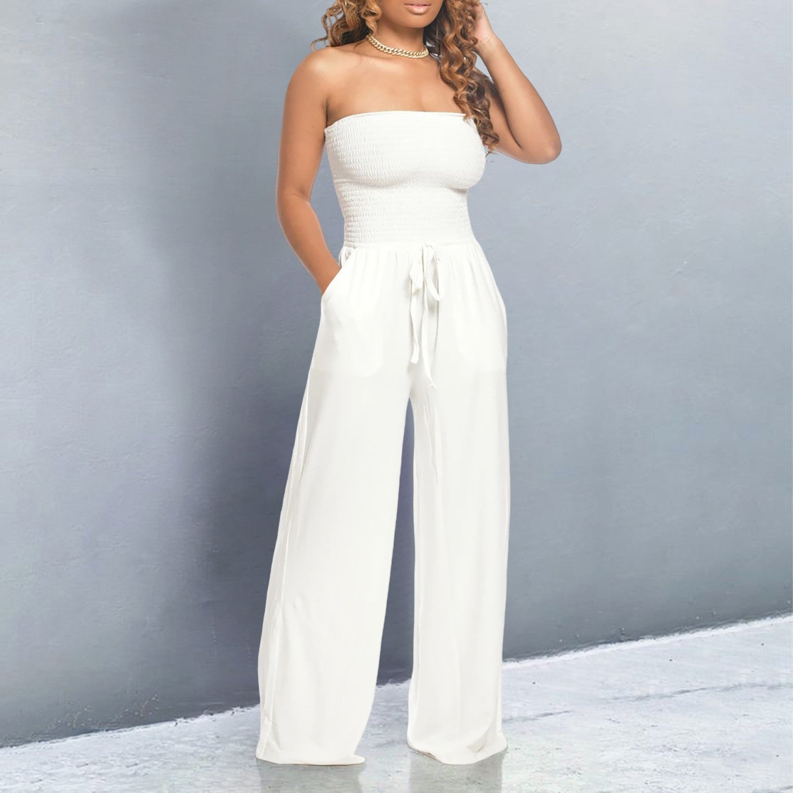 Trendy Off-Shoulder Jumpsuit – Zalumo