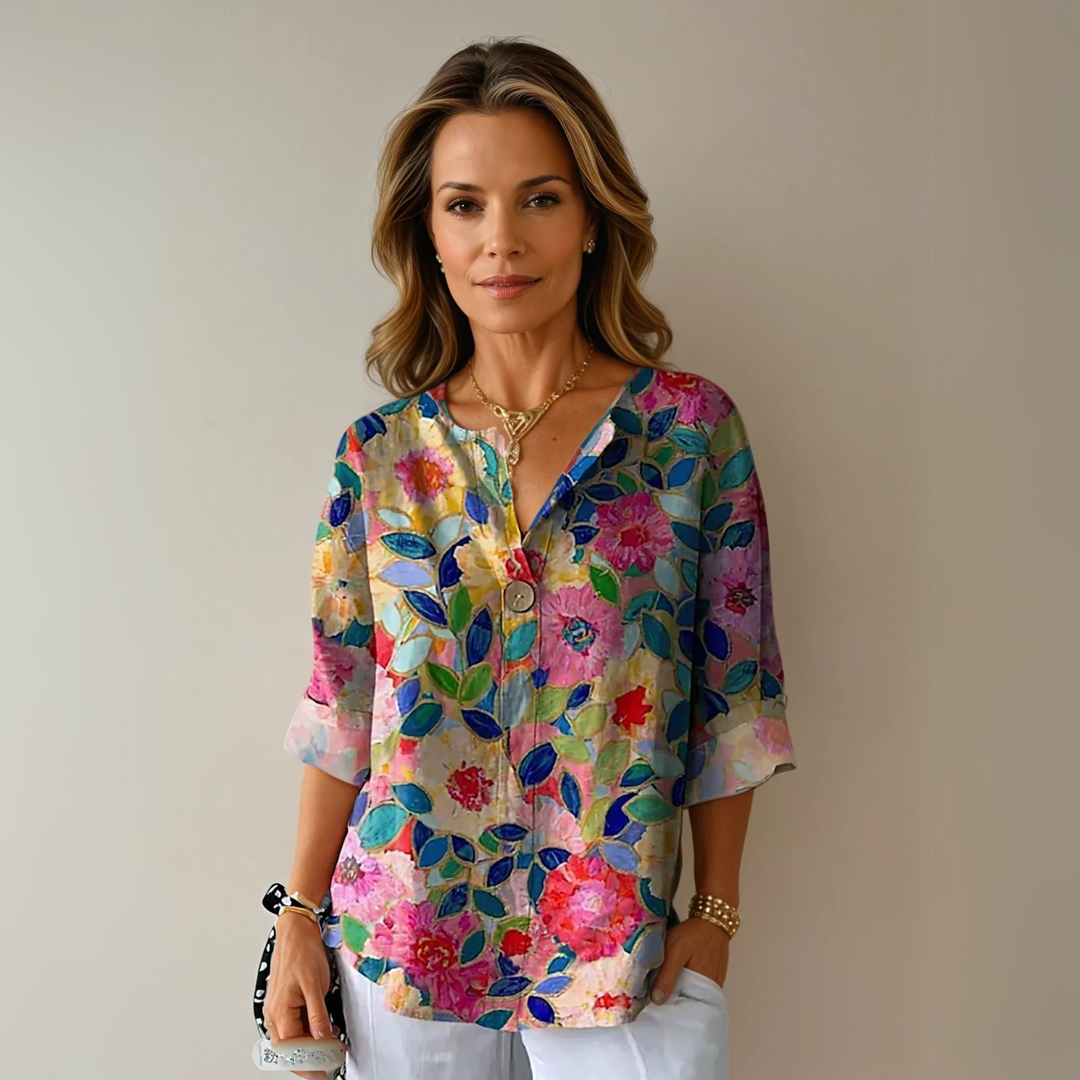 Chic Floral Print Blouse – Zalumo