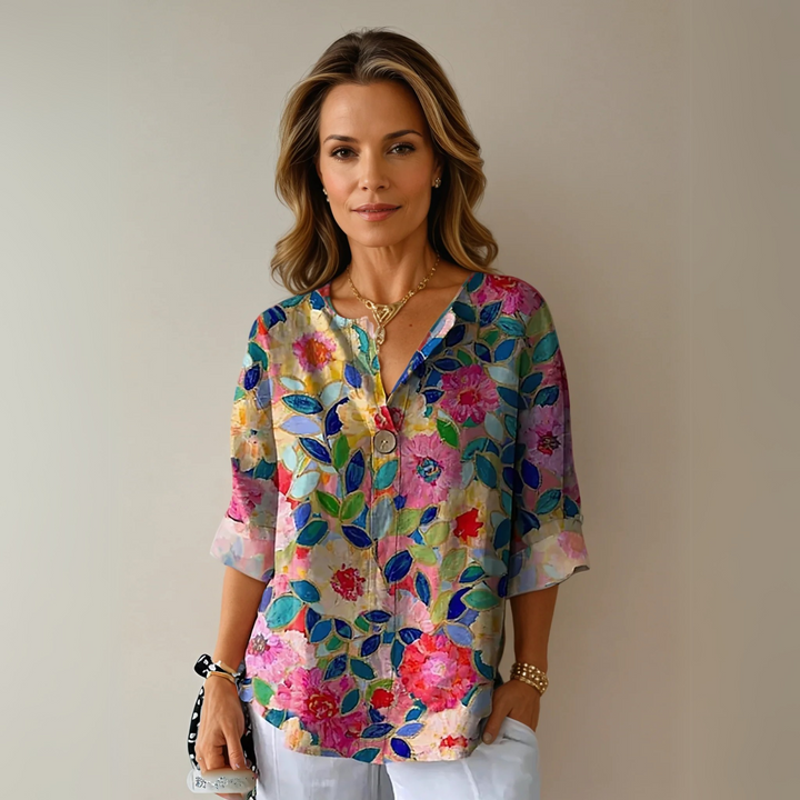 Chic Floral Print Blouse – Zalumo