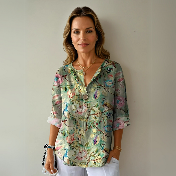 Chic Floral Print Blouse – Zalumo
