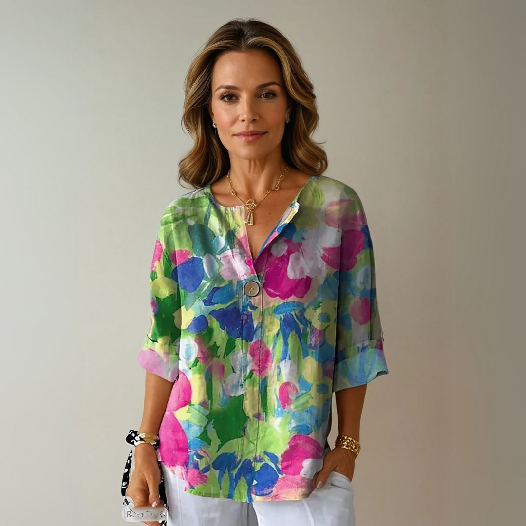 Chic Floral Print Blouse – Zalumo
