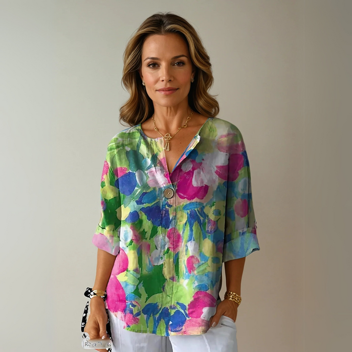 Chic Floral Print Blouse – Zalumo